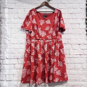 ModCloth What’s The Scoop A-line Dress Plus Size 2X Floral Cottagecore Feminine